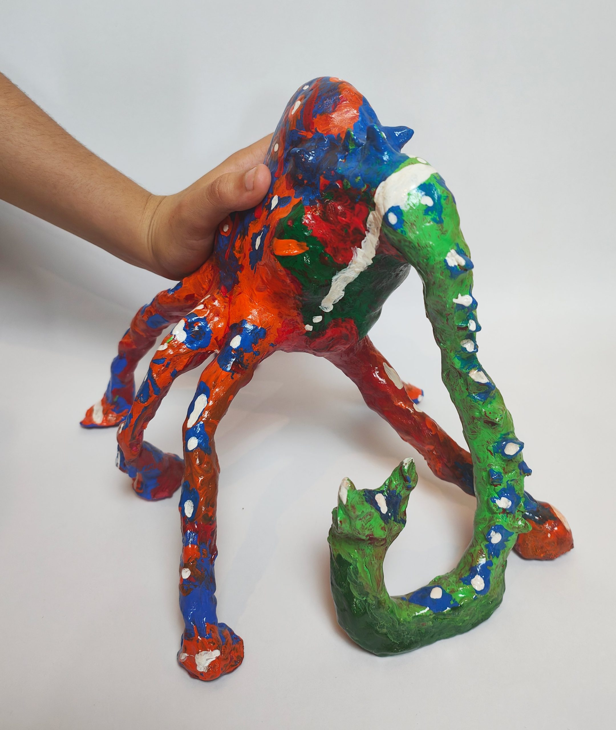 Pop art elephant octopus sculpture
